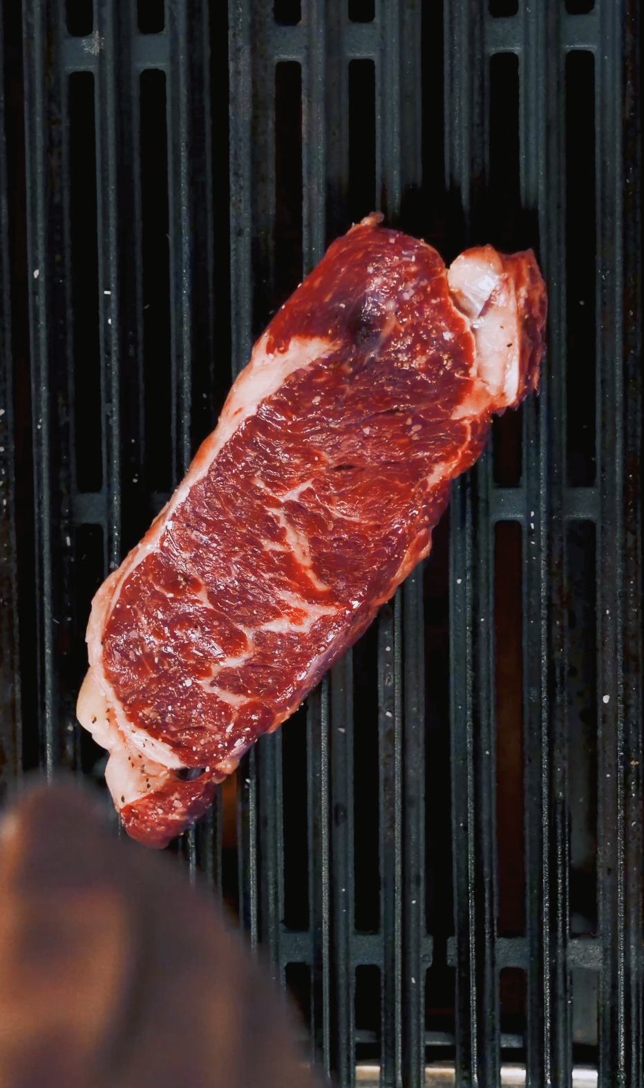 Steak on a grill — frame from a restaurant commercial